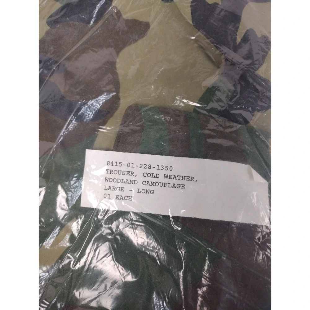 Vtg 90s USGI US Military Gore Seam Woodland Camo Cold Weather Trouser Large Long